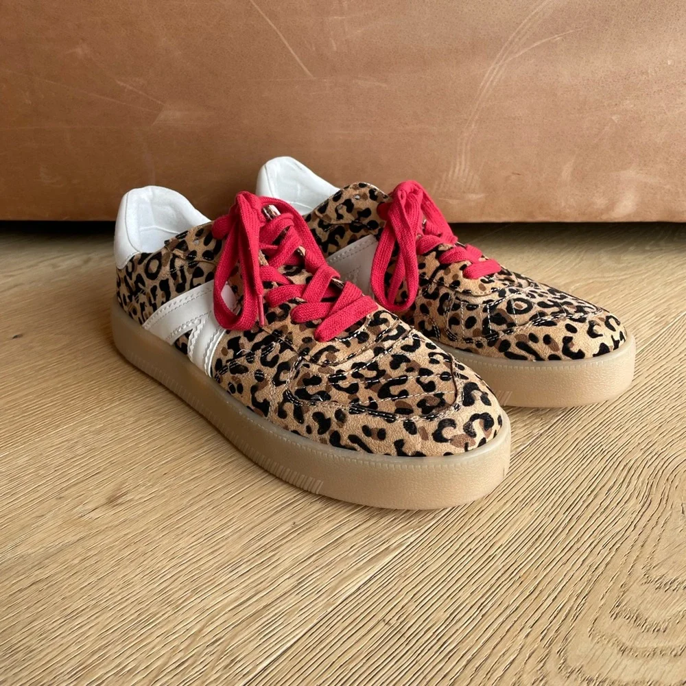 nwot MIA Leopard Print Sneakers Red Laces Gum Sole Casual Street Style 8.5 - Picture 6 of 6